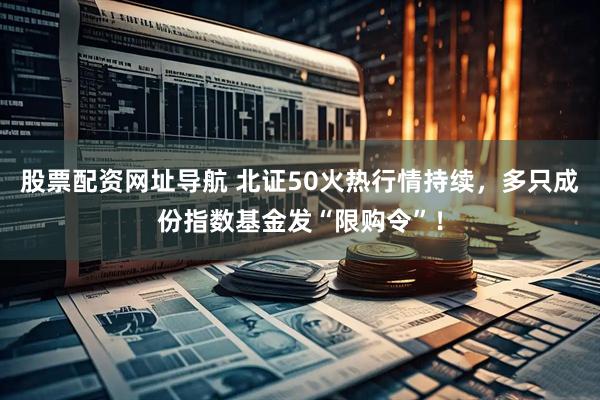 股票配资网址导航 北证50火热行情持续，多只成份指数基金发“限购令”！